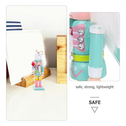 Homoyoyo 4.72Inch Candy Wooden Soldier Nutcracker 4pcs Nutcracker Christmas Decor Figurines Pastel Nutcracker Decor Christmas Nutcrackers Ornaments Set for Christmas Tree Party Supply