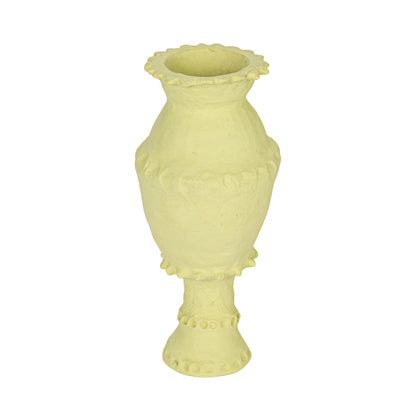 Creative Co-Op Handmade Paper Mâché Vase with Embossed and Debossed Design, Mint