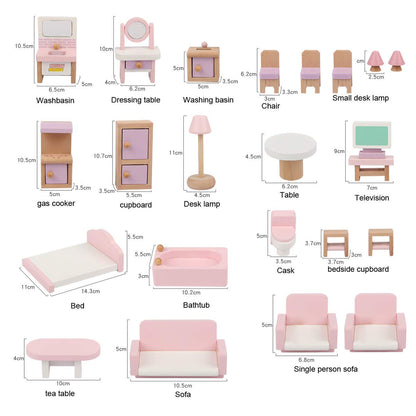 22 Pieces Wooden Mini Furniture Accessories 1:12 Scale Mini Wooden Furnishings for Mini Living Room,Kitchen,Dining Room,Bedroom,Bathroom
