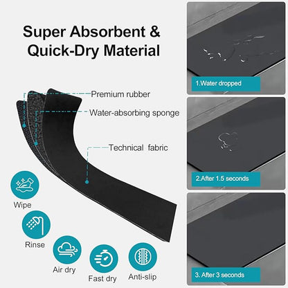 2PCS Customizable Faucet Mat for Kitchen Sink: 30"L x 5.5"W Quick Drying