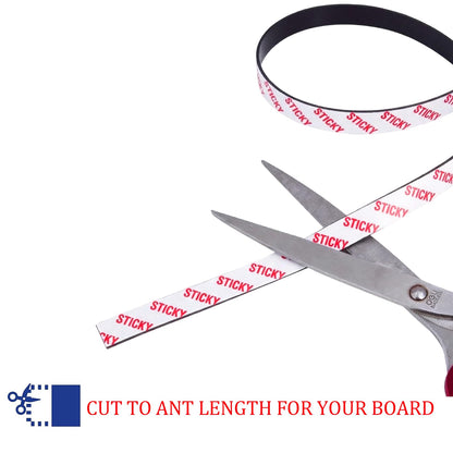 Towjug Sticky Anisotropic Magnetic Tape Roll (0.5in x20ft) - Flexible Magnet Strip with Adhesive Backing for Crafts, Kitchen, Whiteboards, Fridge, DIY Organization