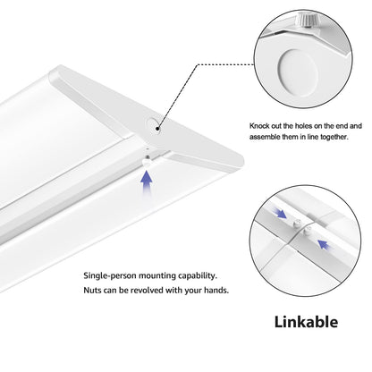 AntLux 72W 4FT LED Wraparound Office Light, Ultra Slim LED Garage Shop Lights Flush Mount, 8000 Lumens, 4000K, No Glare, 4 Foot Wrap Puff Ceiling Lighting Fixture, Fluorescent Tube Replacement, 4 Pack