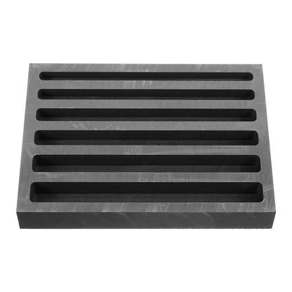 VILLCASE Graphite Ingot Mold, 6-in-1 Long Bar Smelting Mold for Metal Casting, Metal Melting Refining Crucible Tool for Gold Silver Copper Aluminum Lead and Jewelry Casting