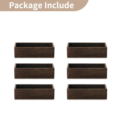 NUPTIO Wooden Box Centerpiece for Table: 6 Pcs 11.8" Long Wood Rectangle Box - Farmhouse Flower Box for Fall Wedding Dining Living Room Mantel Table Centerpiece Decor