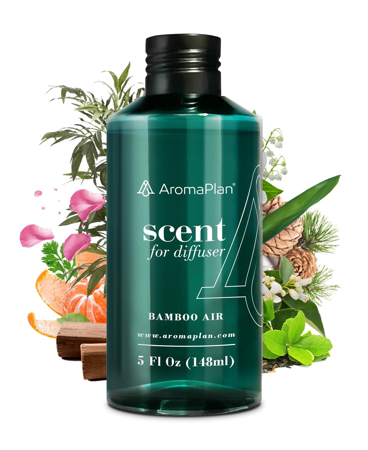 AromaPlan Hotel Scents Santal 5 Fl Oz (148ml), Home Luxury Aroma & Hotel Fragrance Diffuser Oil- Hotel Diffuser Oil for Aromatherapy- USA Made, Bigger Bottle, Bolder Aroma & Longer Lasting
