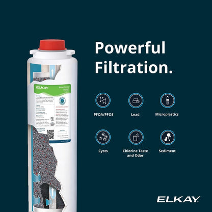 Elkay Liv EZ Built-in Filtered Wall-Mount Water Dispenser – Battery Powered, NSF Certified, Push Button, Reduces Lead & PFAS, Aspen White – Ideal for Home