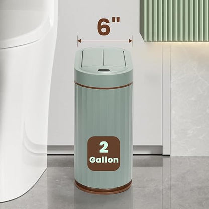 ELPHECO Bathroom Trash Can with Lid Butterfly, Motion Sensor Trash Can Bathroom Decor Automatic Garbage Can Wastebasket Bathroom Accessories, Kitchen, Living Room, Office, Sage Green