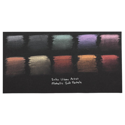 Soho Urban Artist Soft Pastels Set of 10 Iridescent Metallic Colors, Vibrant Pastel Sticks for Art, Drawing, Blending, Layering, Shading