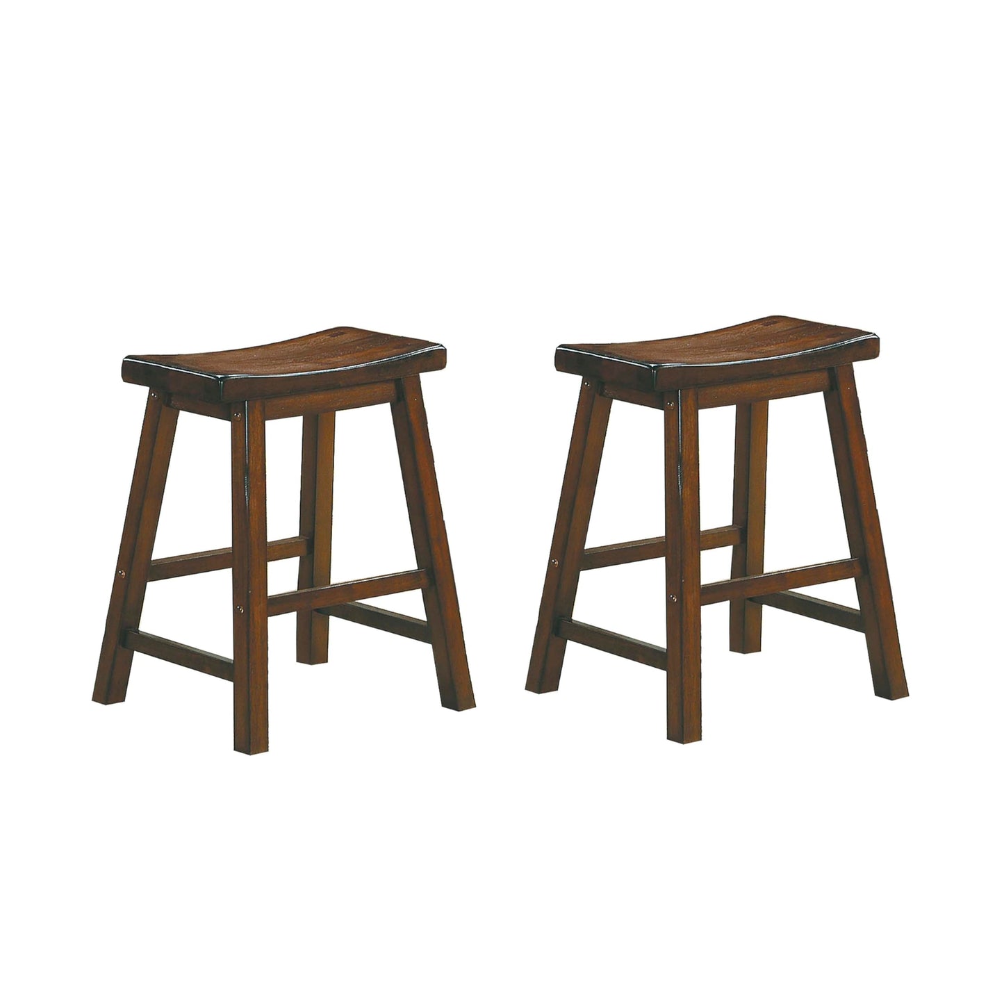 Lexicon Saddleback Solid Wood Kitchen Height Stool Set of 2 - Saddle Kitchen Stool Dining Height Stools for Dining, Armless Chair Seating Options, Perfect Casual Entertaining Spaces Cherry