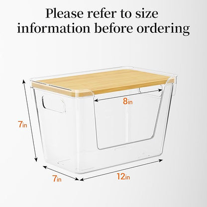 Delamu Acrylic Trash Bag Holder, 3 Pack Stackable Garbage Holder for 4-33 Gallon Bags, Clear Organizer Bins for Under Sink Organization, Pantry Storage, Cabinet, Kitchen, Laundry, Bathroom
