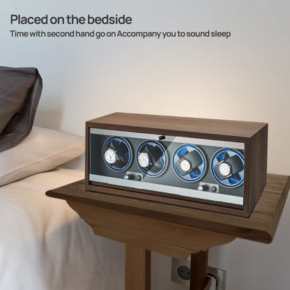 LALAHOO Watch Winder for Automatic Watches, Ultra Quiet Motor for 4 Watches with LED Lights, Automatic Watch Winder with 4 Rotation Modes