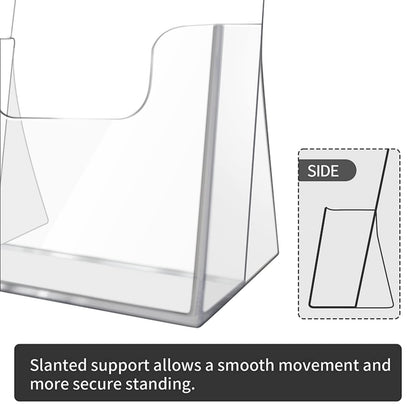 zavekia Acrylic Brochure Holder,6 packs Thicker Countertop Literature Holder Plastic Flyer Display Stand for Magazine (6 packs)