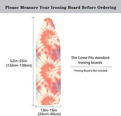 Tie Dye Abstract Steam Ironing Board Cover Pink Gradient Standard Size 15" X 54"