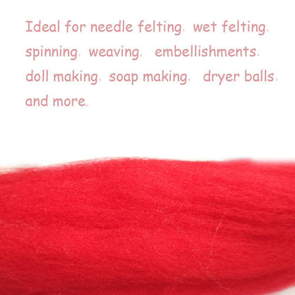 2 Pcs Wool Roving Bulk - 8.82oz Super Wool Chunky Yarn, Wool Roving Top for Needle Felting, Soft Felting Wool Supplies for Hand Spinning, Felting, Blending, Weaving and DIY Craft