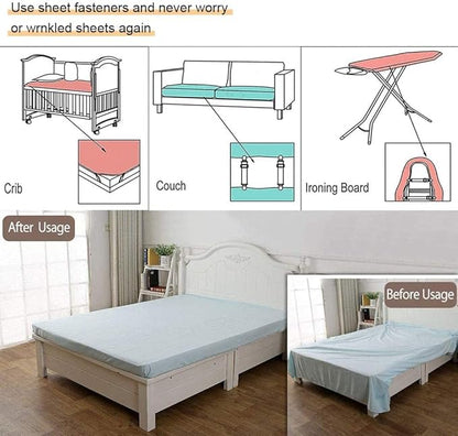 8Pcs Adjustable Bed Sheet Straps Clips, Elastic Mattress Sheet Fasteners Holder