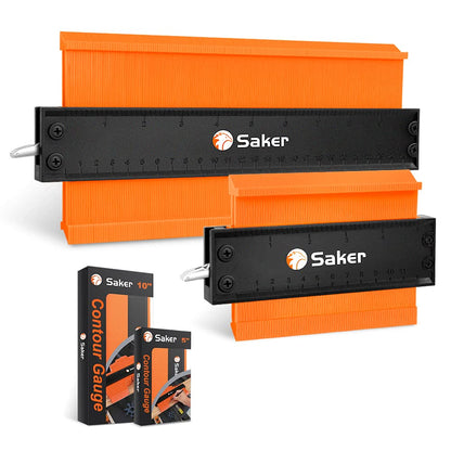 Saker Contour Gauge Duplication-Adjustable Lock-Precisely Copy Irregular Shape-Irregular Woodworking Tracing-Must Have Tool for DIY Handyman Men Husband Dad 10 Inch+5 Inch