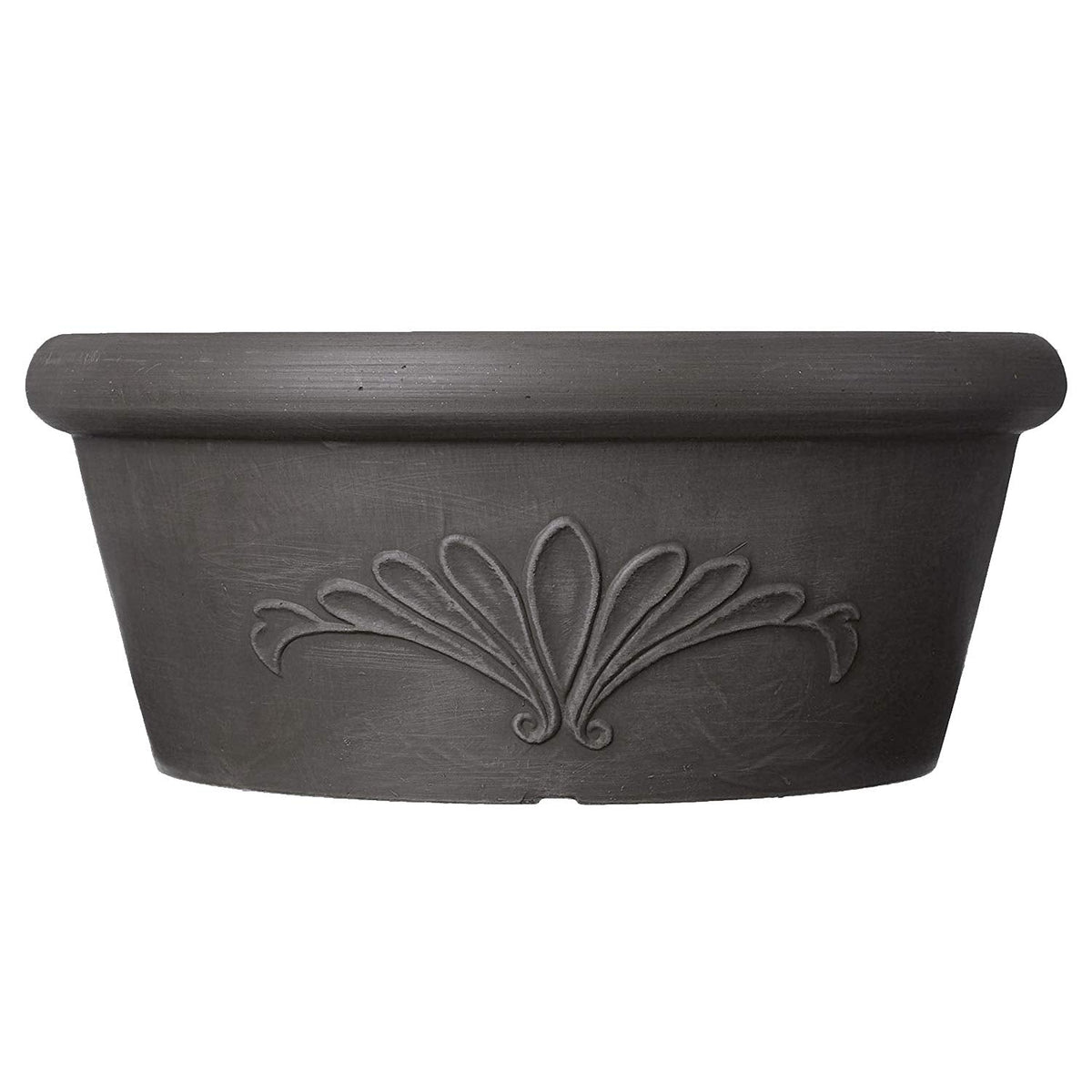 Arcadia Garden Products PSW Pot TA25DC Collection Shallow Bulb Pan Planter Dish Low Bowl for Succulents, Bonsai, Fairy Gardens, Herbs, 10-inch, Dark Charcoal, 10"x3.5"