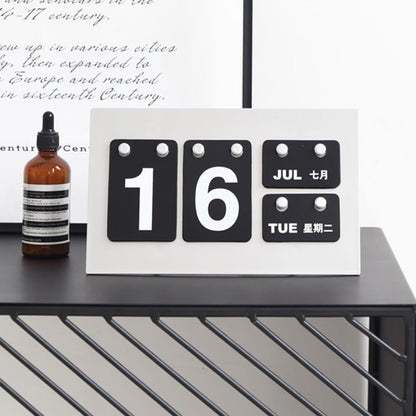 Calendar for Desk, Daily Desktop Perpetual Desk Calendar, Cute Date Display Desk Accessory for Home Office Decor, Teacher, Classroom, Reusable Yearly (BLACK)