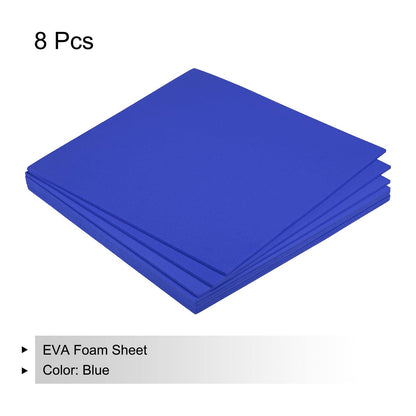 MECCANIXITY EVA Foam Sheets Blue 9.8 Inch x 9.8 Inch 3mm Thick Crafts Foam Sheets for Costumes, Arts and Crafts Projects Pack of 8
