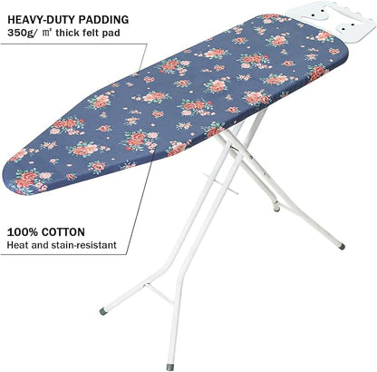 Ironing Board Cover and Pad Standard Size 15" x 54", 3 Pairs of Hook and Loop