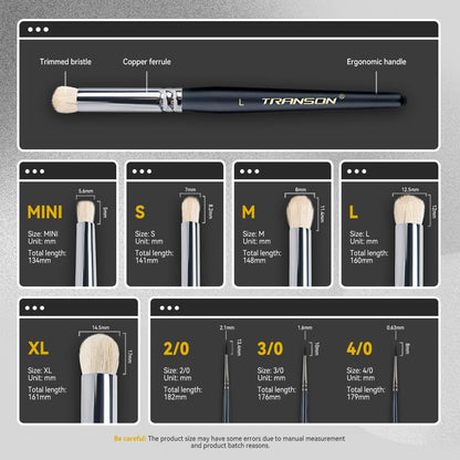 Transon 8pcs Miniature Painting Dry Brush Set with 5 Drybrushes and 3 Small Detail Brushes for Model Making and Miniature Model Painting