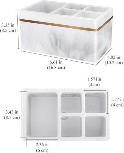 Shinowa Resin Toothbrush Holder, 5 Slots Hygienic Electric Toothbrush Holder