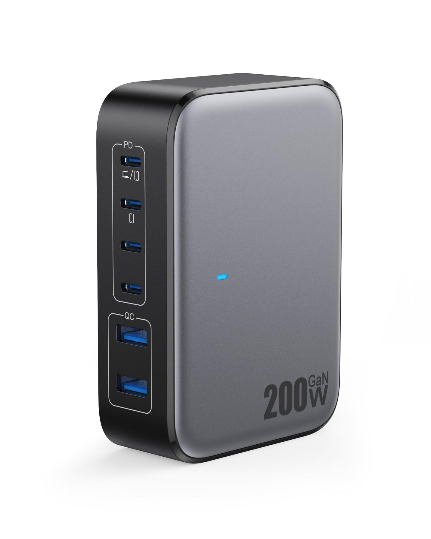 USB C Charger 200W USB C Charger Block,Upgraded GaN III 8-Port Fast Charging Station Hub,PD 65W Laptop Charging Adapter Compatible with MacBook Pro/Air,DELL,Steam Deck,iPhone 16/15/14,Galaxy S23/22
