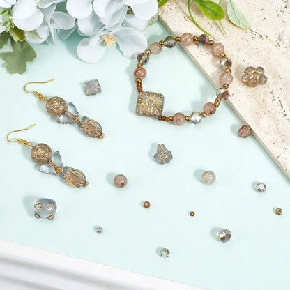 SUNNYCLUE 1 Box About 175g Assorted Glass Beads Bulk Grey Acrylic Beads Bulk Mixed Shape Crystal Plated Seed Round Loose Spacer for Jewelry Making Charms Necklaces Bracelet Supplies Adult Women