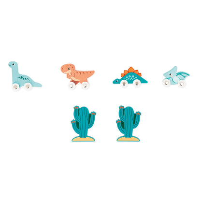Janod - Dino Wooden Dinosaur Garage - Imaginative Play - Encourages Creativity and Storytelling - Enhances Motor Skills Design, Safe for Kids - Ages 2-6 Years - J05835