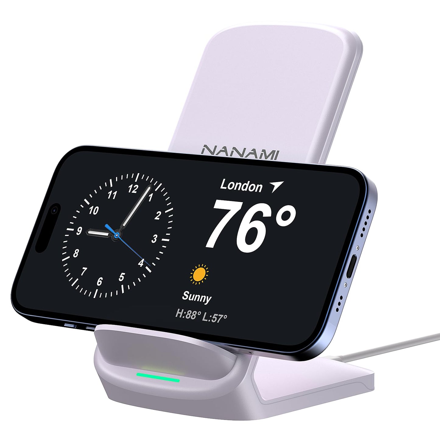 NANAMI Upgraded Fast Wireless Charger, Qi-Certified Wireless Charging Stand Compatible with Samsung Galaxy S25/S24/S23/S22/S21/S20 & Qi Phone Charger for iPhone 17/17 Air/16/16 Plus/16 Pro/15/14/13
