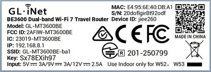 GL.iNet GL-MT3600BE (Beryl 7) Portable Travel Router, Pocket Wi-Fi 7 Wireless 2.5G Router, Mini Portable VPN Routers WiFi for Car, Travel, Public Computer Routers, Business, Mobile/RV/Cruise/Plane