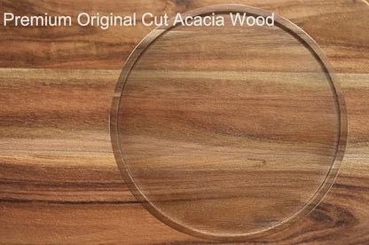 12" Two-Tier Acacia Wood Lazy Susan Organizer Kitchen Turntable for Cabinet Pantry Table Organization