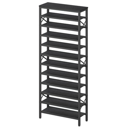 YATINEY 5-Tier Shoe Rack with 3 Drawers and 12-Tier Tall Shoe Rack Organizer, Wooden Shoe Storage for Closet Holds 48 Pairs, Sturdy Shoe Shelf SS35BB-SS212BB