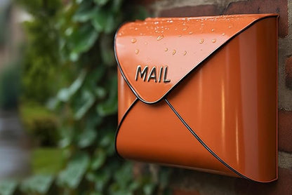 NACH Wall Mount Mailboxes, 12.5 x 10 x 5 inch Terracotta Wall Mailboxes for Outside, Waterproof Mailboxes for Outside - Envelope Mailbox