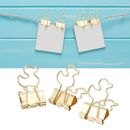 Mini Binder Clips, 20PCS Gold Binder Paper Clips Small Decorative Binder Clips Duck Shaped Binderclips with Storage Box for Planner, Office Desk Supplies