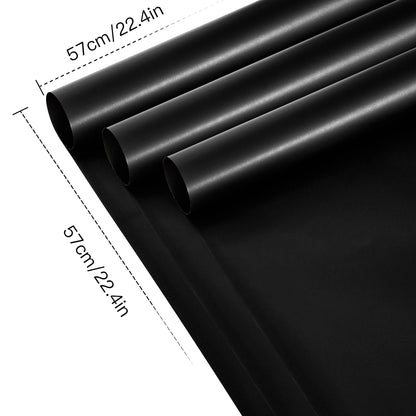WRAPAHOLIC 20 Sheets Flower Wrapping Paper - 22.4 x 22.4 inch Pure Black Water-Resistant Floral Bouquet Wrapping Paper, Florist Supplies Packaging for Wedding Birthday Gift DIY (Pack of 2)