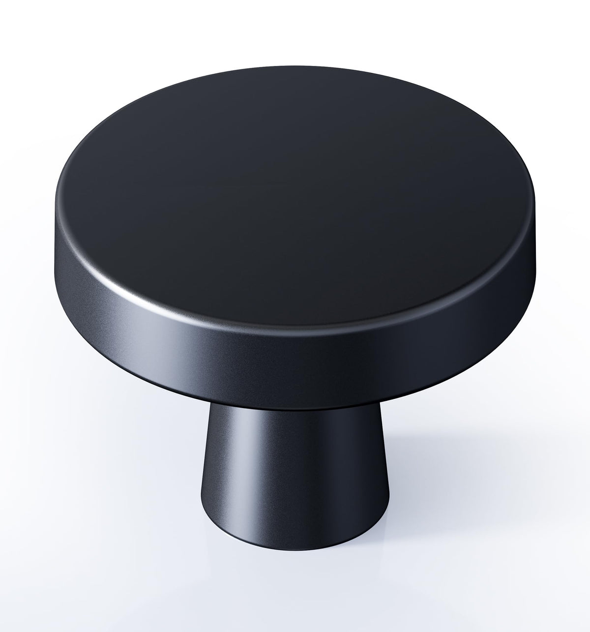 Veise 10 Pack 1-1/4 Inch Matte Black Solid Zinc Alloy Cabinet Knobs, Heavy Duty Round Single Hole Drawer Pulls for Kitchen Cupboard Dresser Closet, Transitional Traditional Modern Style