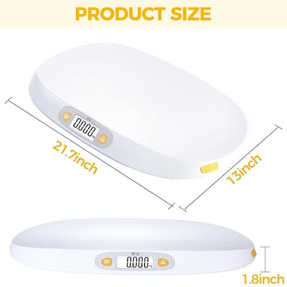 TIPRE Baby Scale for Weighing, 55 lb/0.01 lb Digital Infant Scale for Weighted Feeds with Height Measuring Tape Weight Comparison Hold Function, Pet Scale for Cats/Dogs, LCD Display, Large Platform