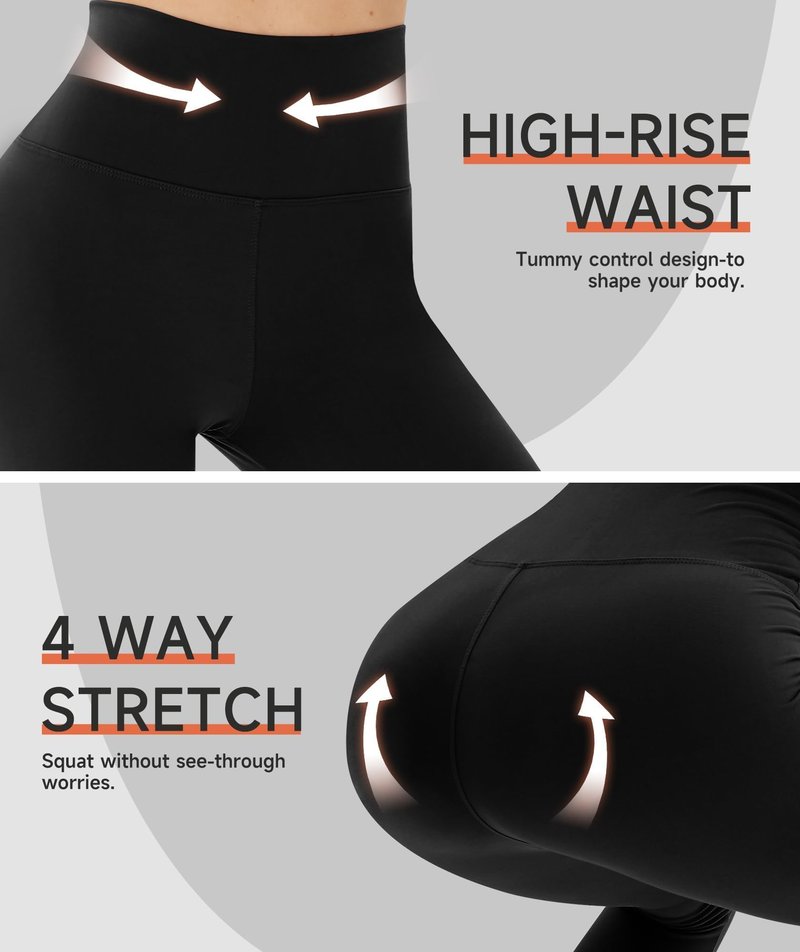 GAYHAY Capri Leggings for Women with Pockets - High Waisted Tummy Control Soft Yoga Pants for Workout Running Cycling