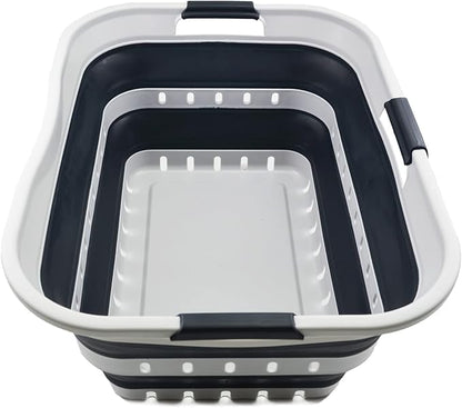 SAMMART 42L Collapsible Plastic Laundry Basket