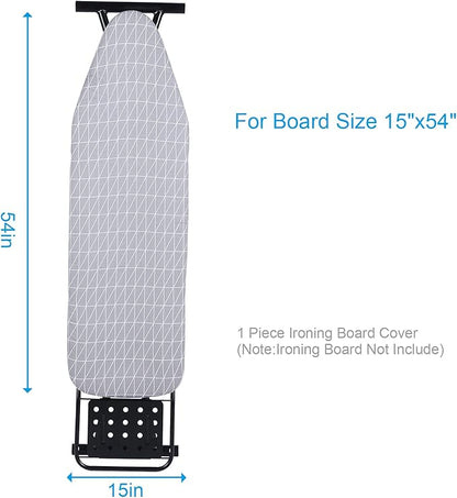 Ironing Board Cover, Full Size Scorch Resistant Padding, Elastic Edge, Heavy