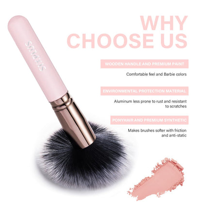 SIXPLUS Travel Makeup Brushes with Case, 15 Pcs Pink Makeup Brush Set Professional for Foundation Powder Concealer Eyeshadow Blush, Covers, Best Make Up Brush Kit Gift for Women Girlfriend Mom