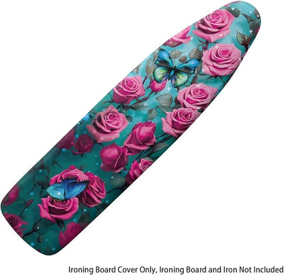 Pink Rose Ironing Board Cover and Pad Heat Reflective Stain Resistant Iron