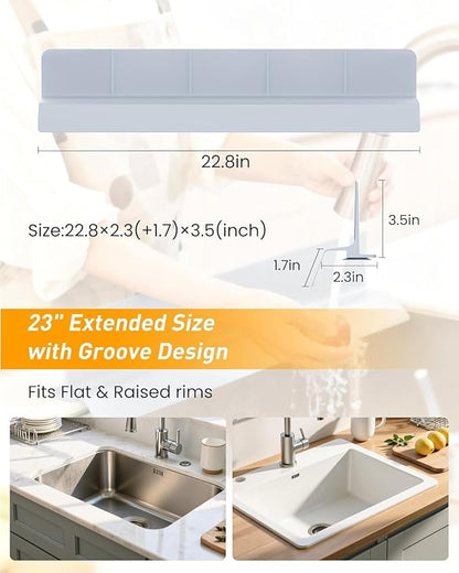 Kitchen Sink Splash Guard 18" Silicone Water Guard