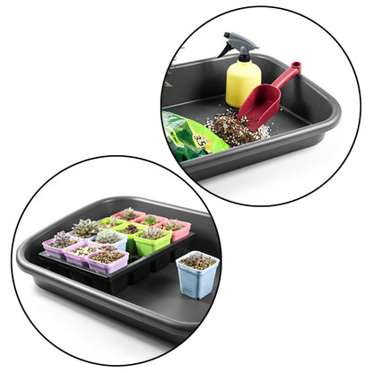 Luwint Garden Tidy Potting Tray, Plant Reportting Tray for Indoor Transplanting Gardening Planting Accessories Large Succulent Table (Black)