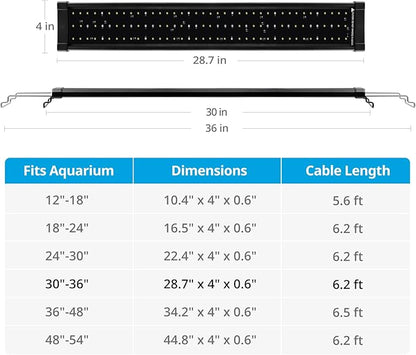 NICREW ClassicLED Plus LED Aquarium Light with Timer, 21 Watts, for 30 to 36 Inch Fish Tank Light, Daylight and Moonlight Cycle