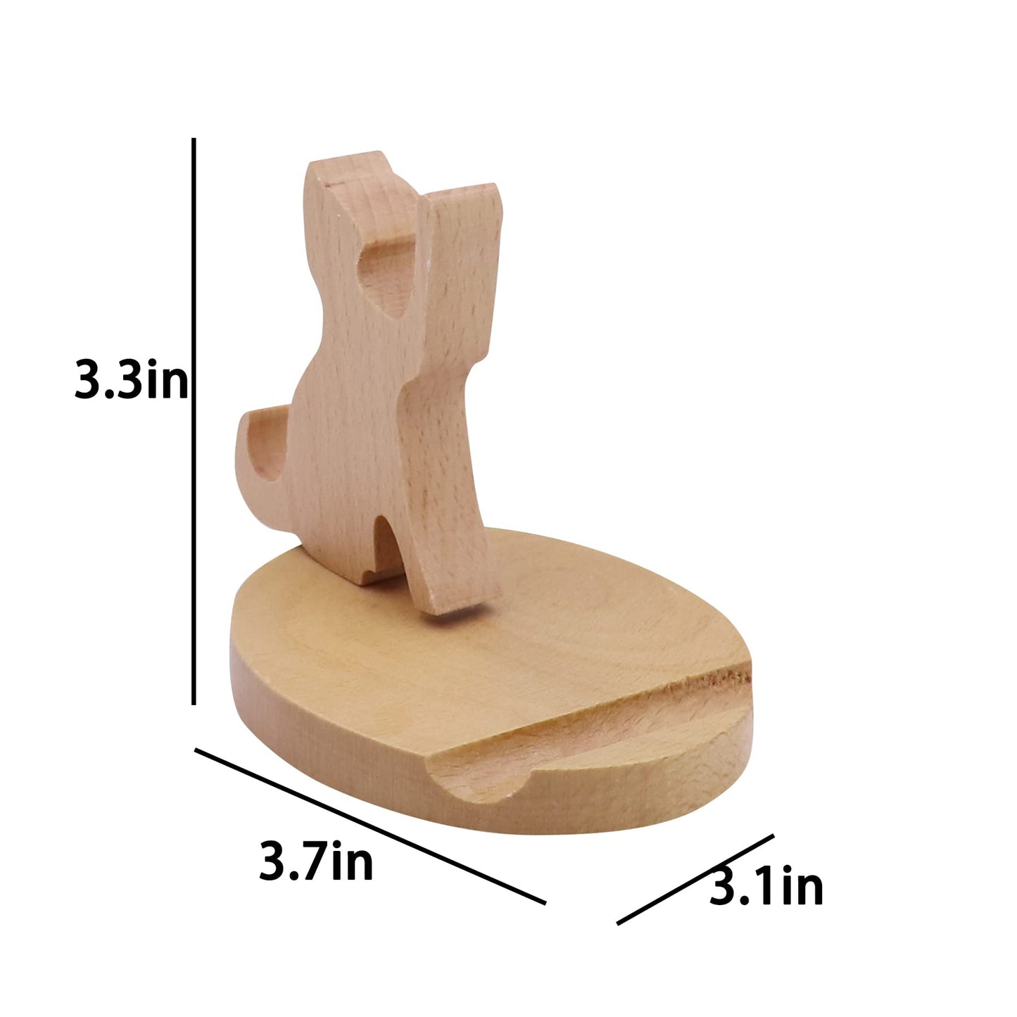 Amamcy Cute Cat Cellphone Stand Holder Wooden Smartphone Desk Holder for All Mobile Phones Animal Phone Stand Desk Ornament