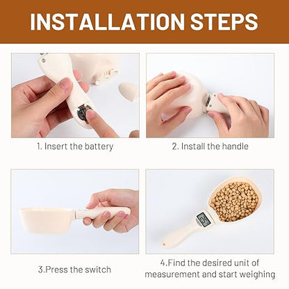 Digital Measuring Spoon Scale, 800g / 0.1g High Precision Electric Measuring Spoon with Led Display, Upgraded Multi-Functional Digital Food Scale, Removable Handle for Kitchen Gadgets and Daily Meals