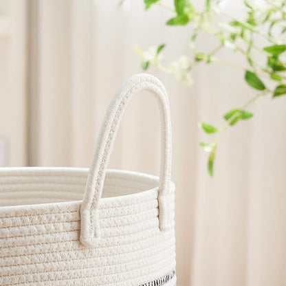 VIPOSCO Large Laundry Hamper, Tall Woven Rope Storage Basket