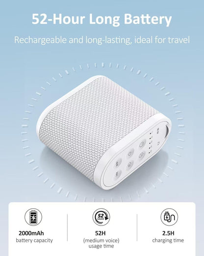 Portable Travel Sound Machine for Adults, Baby Sleeping : Super Long-Lasting & Rechargeable Battery, Headphone Jack, 21 Sounds - White Noise Machine for Office Privacy & Noise Canceling, Home, Gift